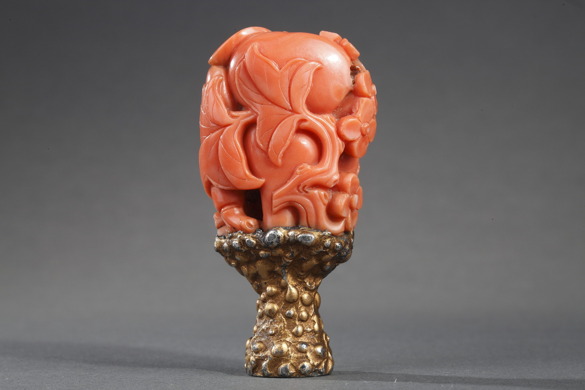 For double gour shaped Chinese coral